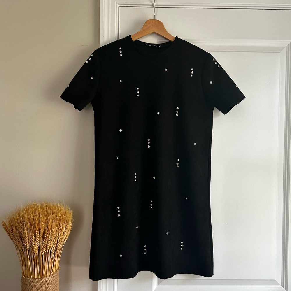Zara Faux Suede Jewel Dress